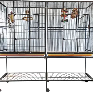 EBS 6421 - 64"x21"x65" - Double Flight Cage w/ Divider